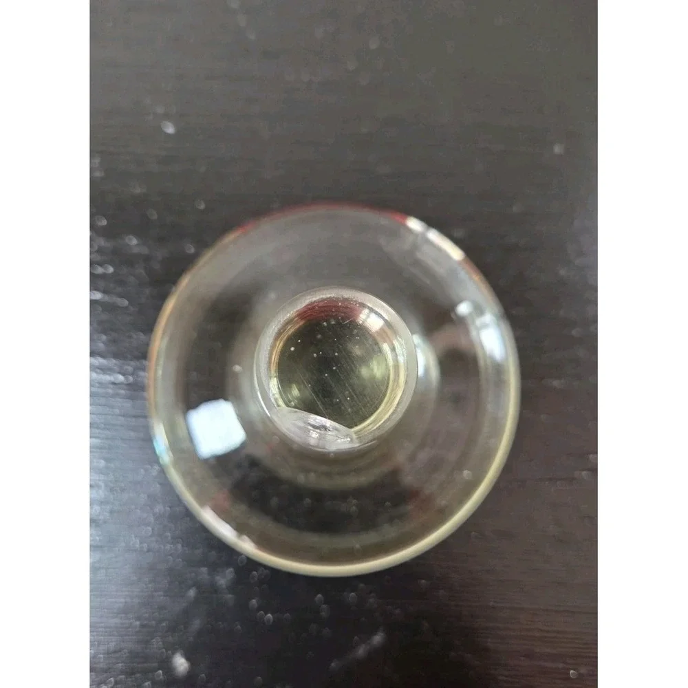 Vintage Wine Decanter MCM Glass  W/Flower Etching Wide‎ Bottom Bareware